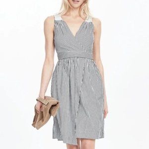 Banana Republic Knee Length Striped Sun Dress